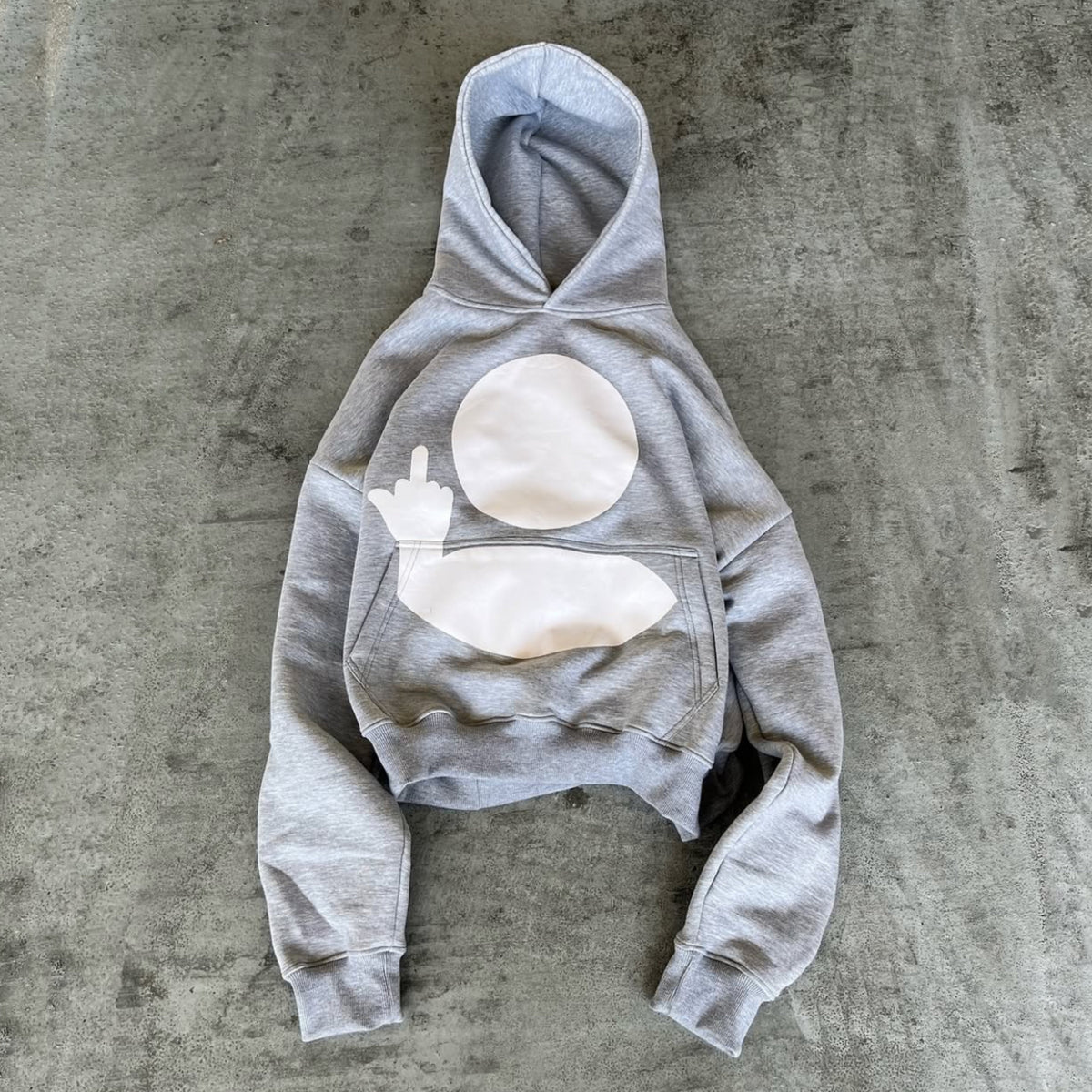 flip-off hoodie grey