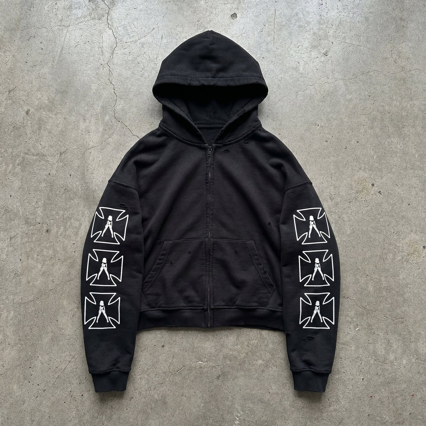 lady cross zip-up