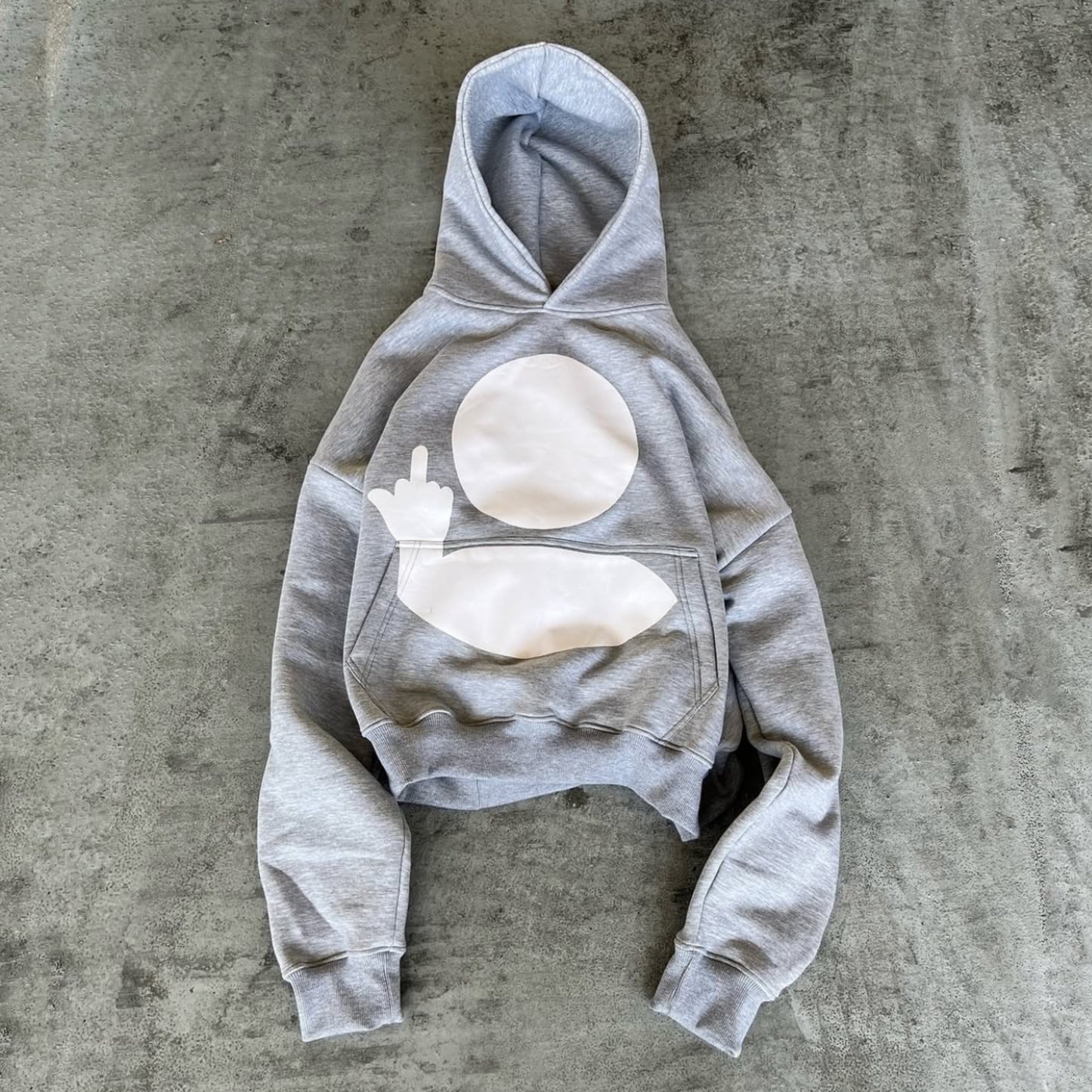 flip-off hoodie grey