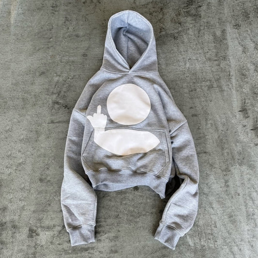 flip-off hoodie grey